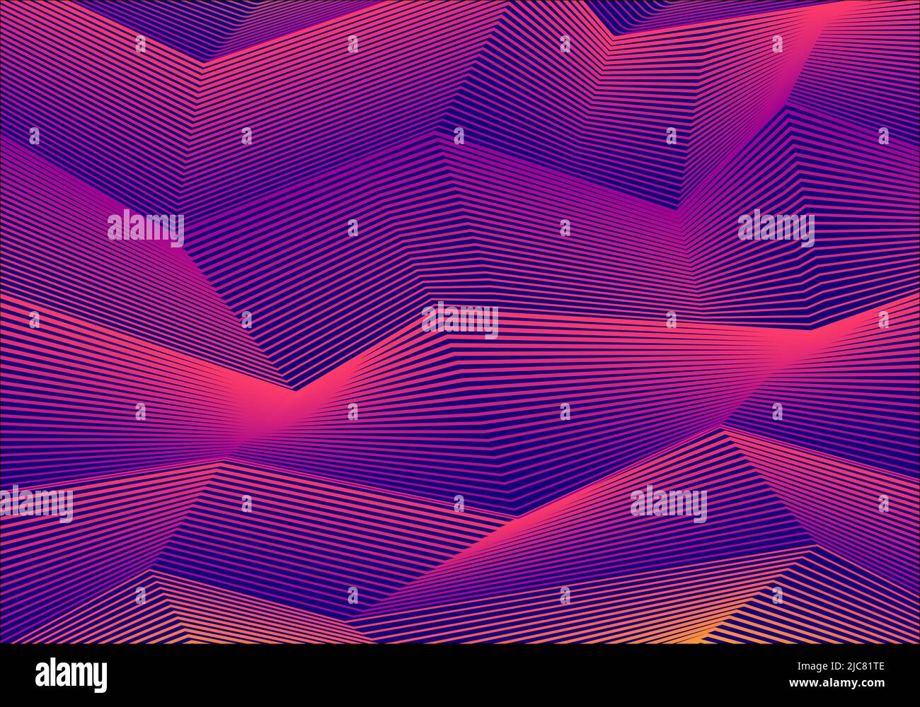 Abstrakte Streifen optische Kunst Zickzack Linien Muster lebendige Farbe Hintergrund. Vektorgrafik Stock Vektor