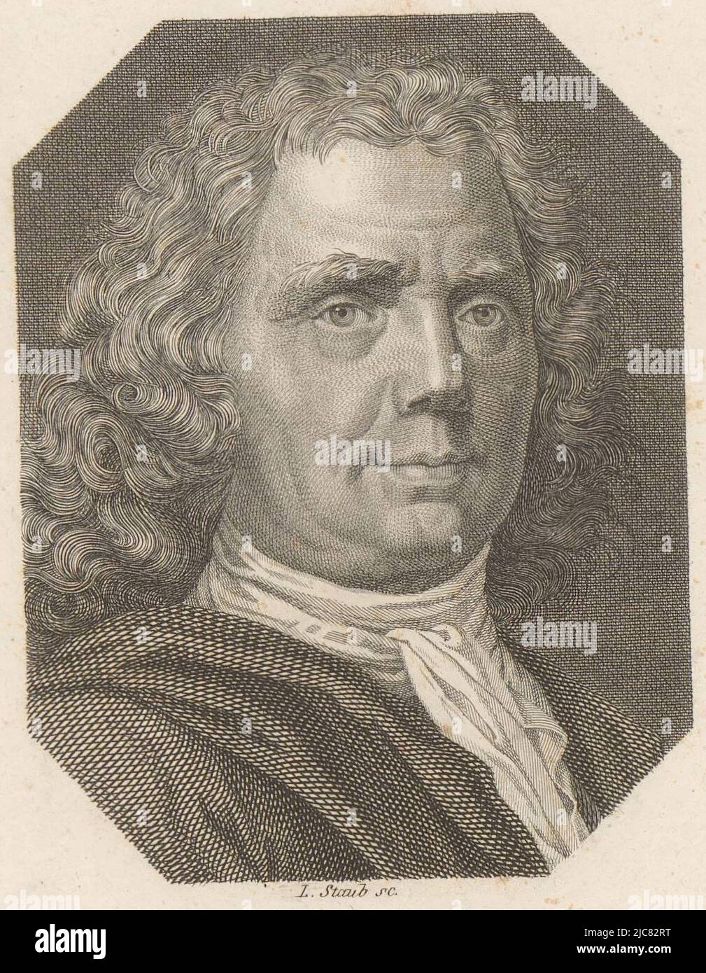 Porträt von Hermanus Boerhaave, Druckerei: Leonhard Staub, (auf Objekt erwähnt), Verlag: gebroeders Schumann, (auf Objekt erwähnt), Zwickau, 1818 - 1826, Papier, Gravur, Radierung, H 245 mm - B 192 mm Stockfoto