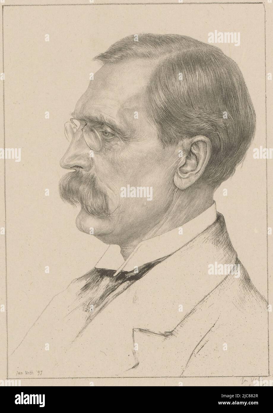 Porträt von Wilhelm von Bode, die Chronik, Druckerei: Jan Veth, (auf Objekt erwähnt), Niederlande, 1897 und/oder 1898, Papier, H 357 mm - B 278 mm Stockfoto