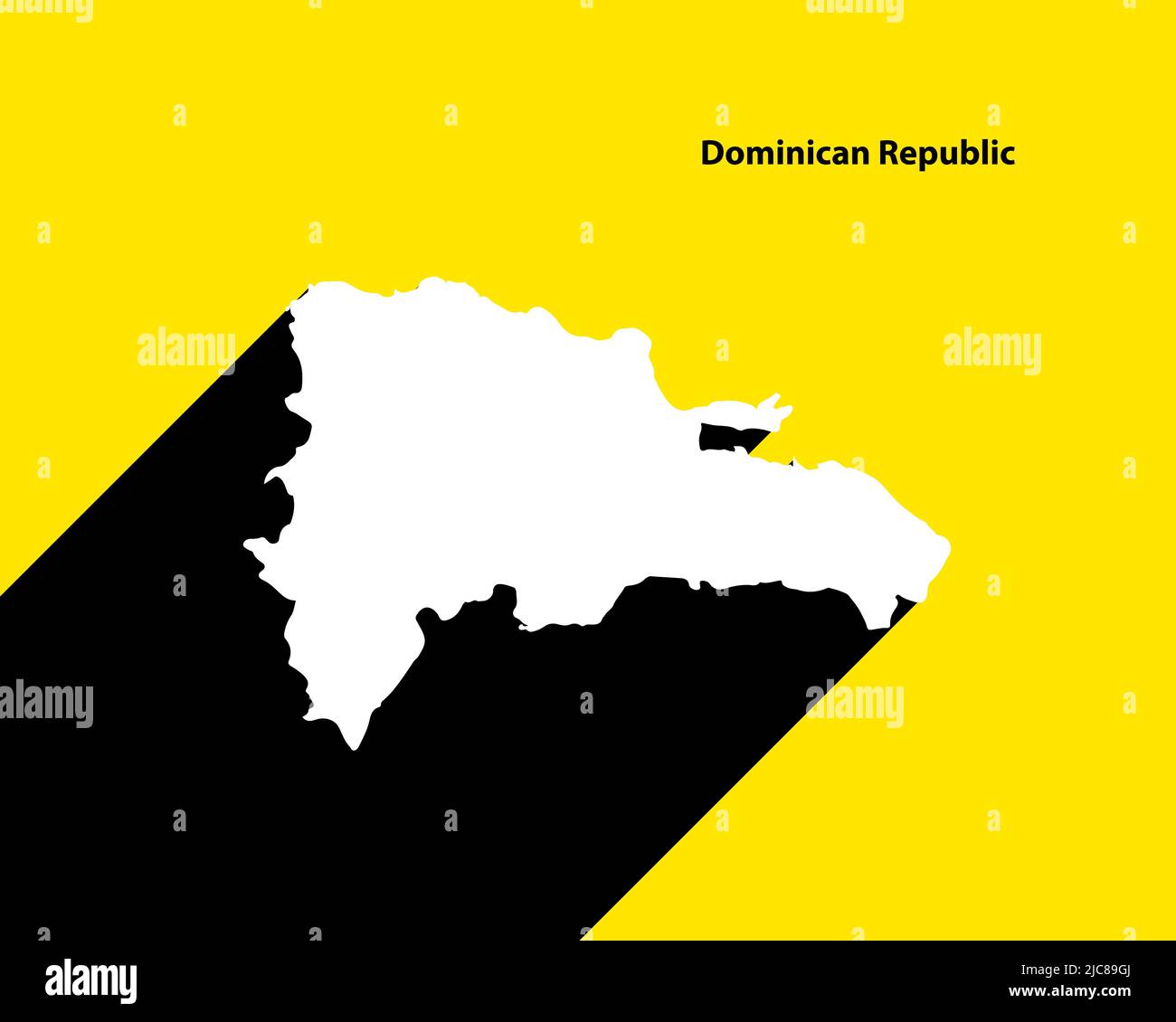 Dominikanische Republik Karte auf Retro-Poster mit langem Schatten. Vintage-Zeichen einfach zu bearbeiten, zu bearbeiten, zu ändern oder zu färben. Stock Vektor
