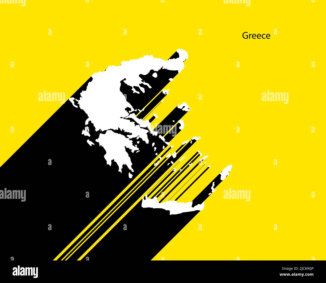 Griechenland Karte auf Retro-Poster mit langem Schatten. Vintage-Zeichen einfach zu bearbeiten, zu bearbeiten, zu ändern oder zu färben. Stock Vektor