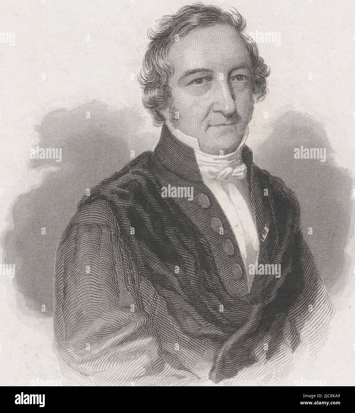 Porträt des Theologieprofessors Nicolaas Christiaan Kist, Druckerei: Dirk Jurriaan Sluyter, (auf Objekt erwähnt), Amsterdam, 1826 - 1886, Papier, Stahlgravur, Radierung, H 207 mm - B 134 mm Stockfoto