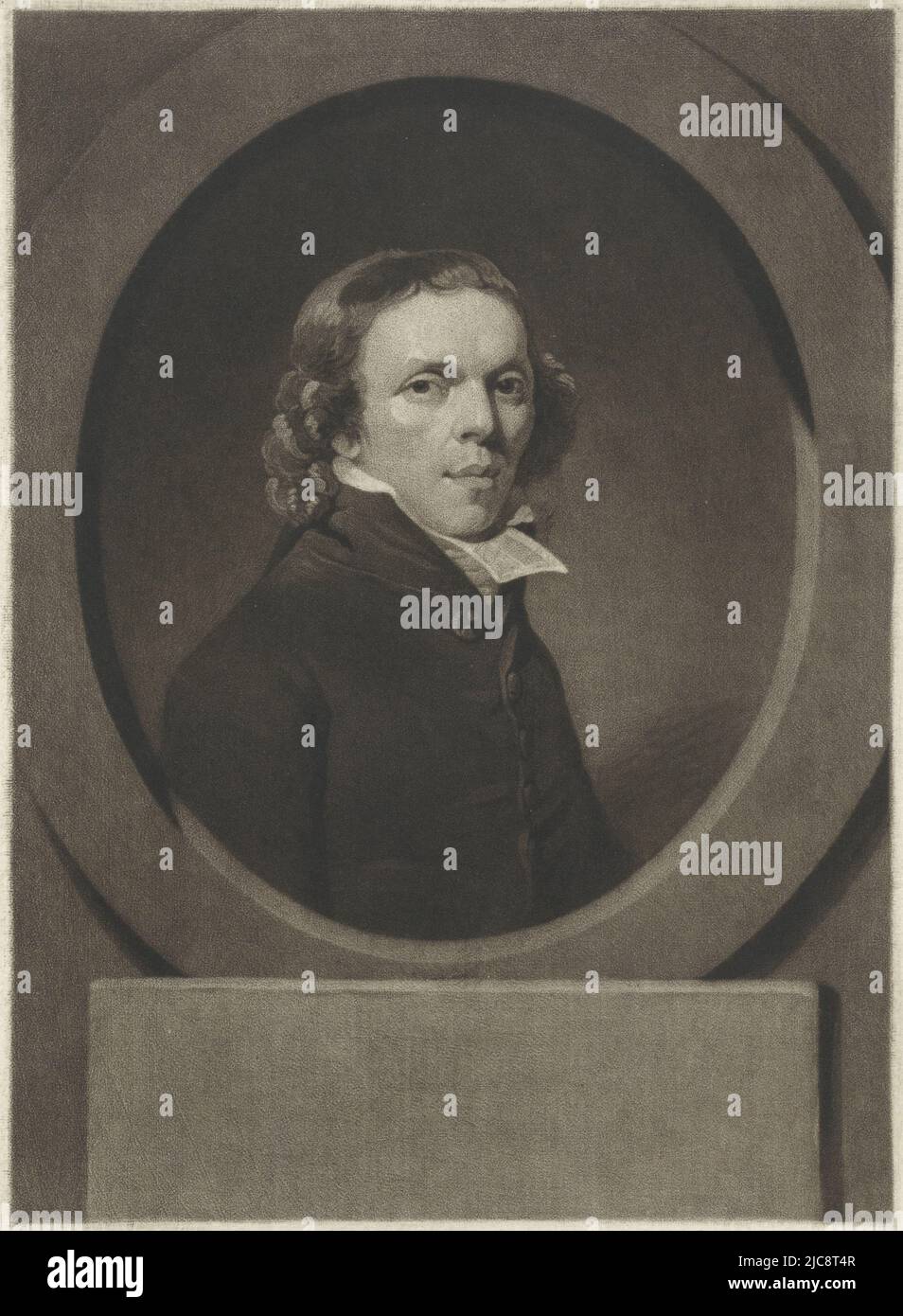 Porträt des Pfarrers Johannes Henricus Hacke, Druckerei: Charles Howard Hodges, Den Haag, 1795, Papier, H 208 mm × B 149 mm Stockfoto