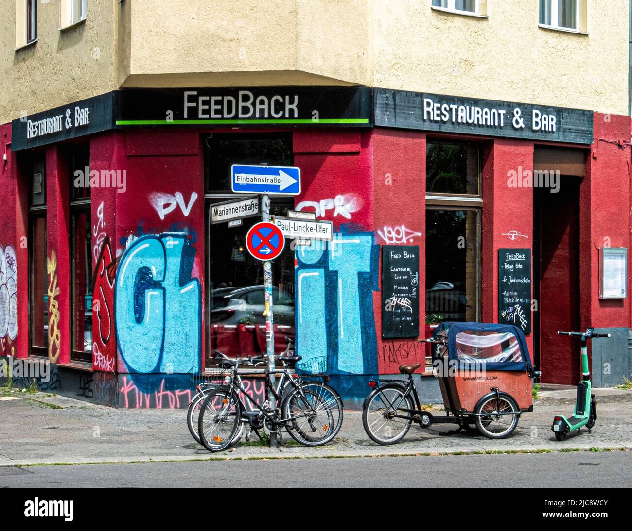 Feedback Chinese Restaurant & Bar, serving taditional Cantonese cuisine, Lincke-Ufer 45, Kreuzberg, Berlin, Germany Stockfoto