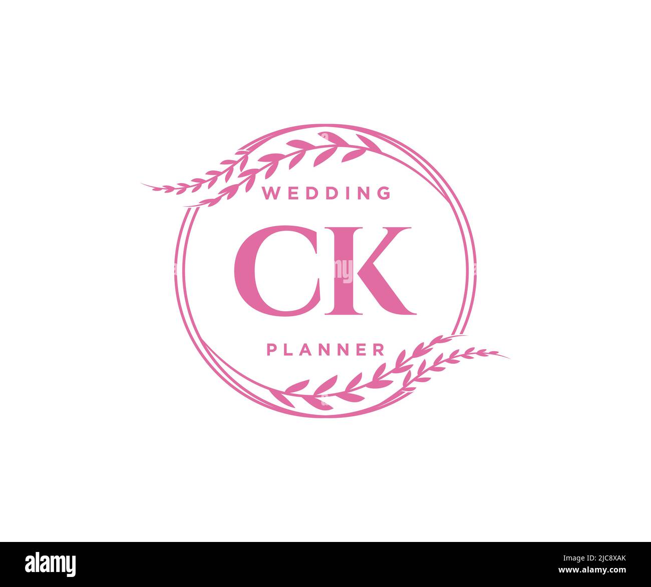 CK Initials Letter Hochzeit Monogram Logos Kollektion, handgezeichnete moderne minimalistische und florale Vorlagen für Einladungskarten, Save the Date, elegant Stock Vektor