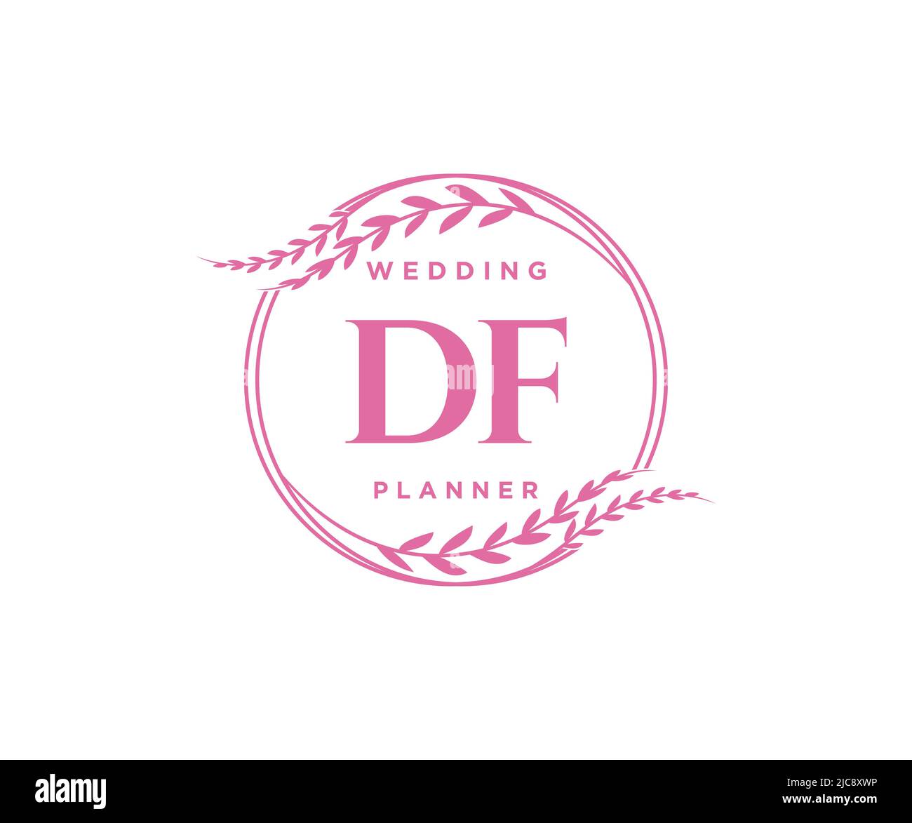 DF Initials Letter Hochzeit Monogram Logos Kollektion, handgezeichnete moderne minimalistische und florale Vorlagen für Einladungskarten, Save the Date, elegant Stock Vektor