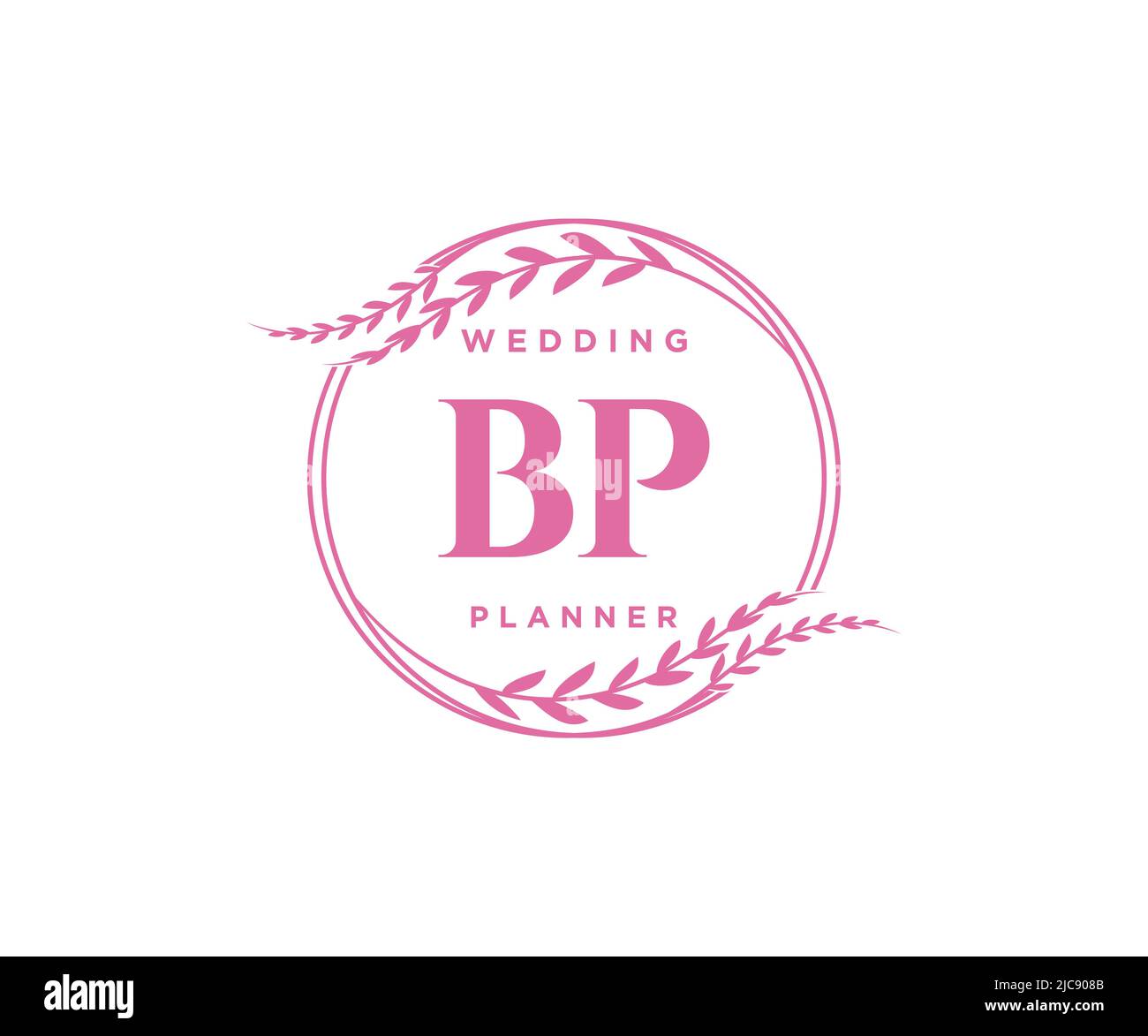 BP Initials Letter Hochzeitslogos Kollektion, handgezeichnete moderne minimalistische und florale Vorlagen für Einladungskarten, Save the Date, elegant Stock Vektor