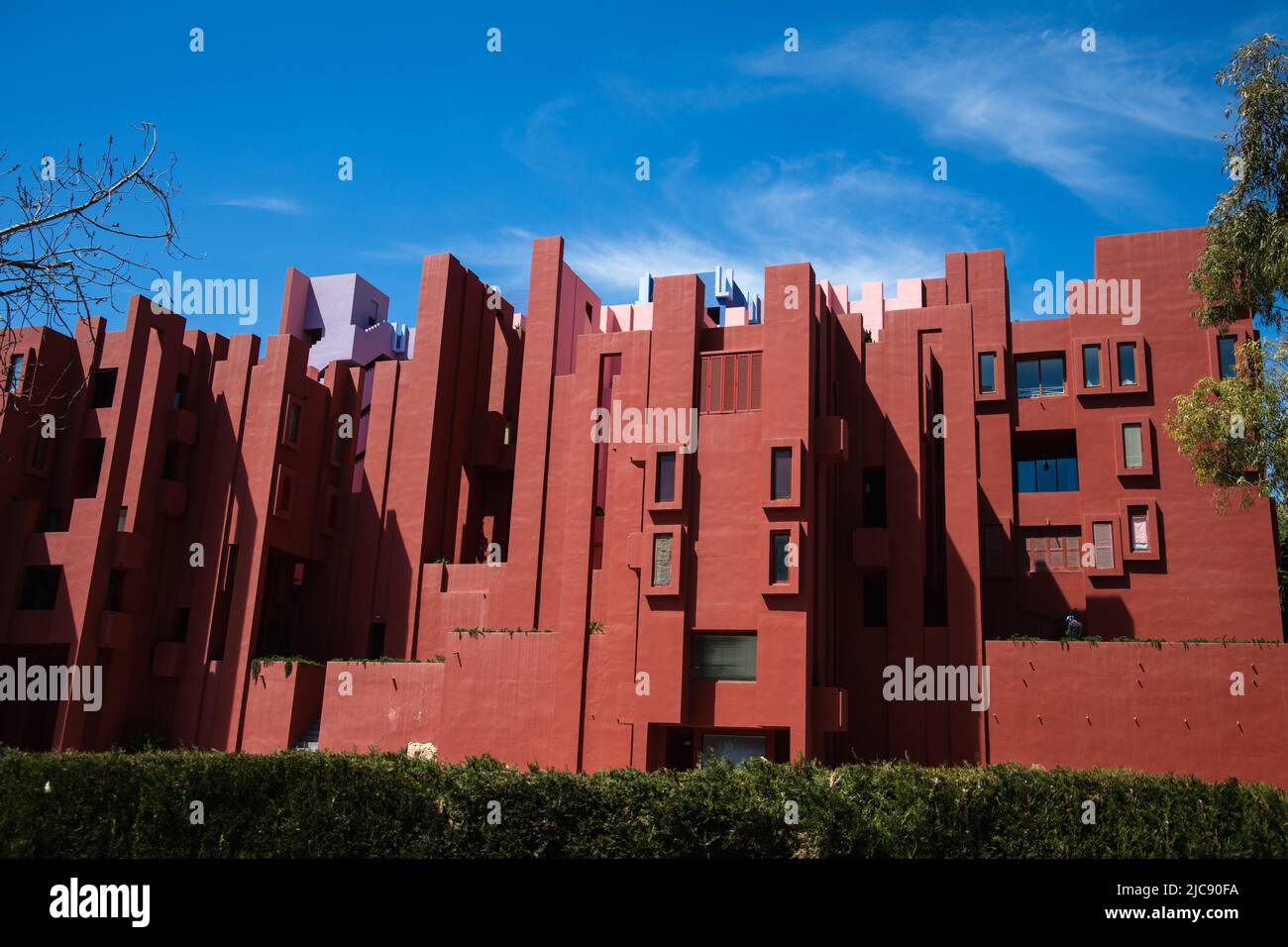 Muralla roja Gebäude, Calpe, Tintenfisch-Spiel Stockfoto