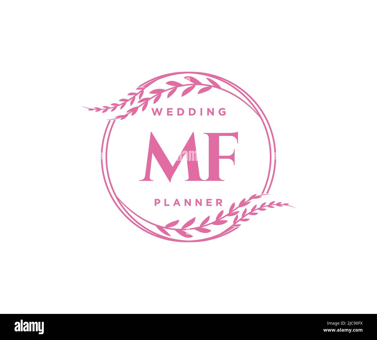 MF Initials Letter Hochzeit Monogram Logos Kollektion, handgezeichnete moderne minimalistische und florale Vorlagen für Einladungskarten, Save the Date, elegant Stock Vektor