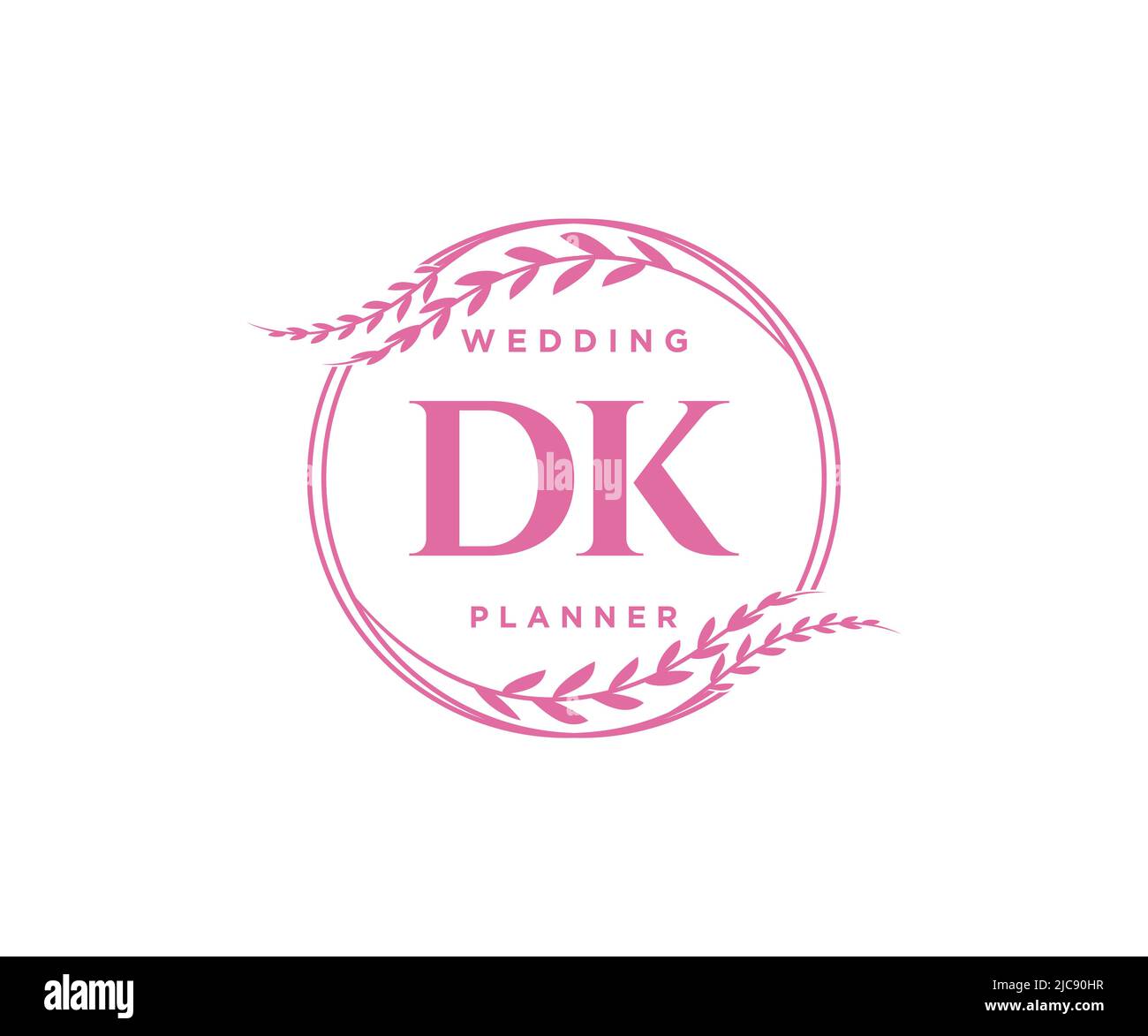 DK Initials Letter Hochzeit Monogram Logos Kollektion, handgezeichnete moderne minimalistische und florale Vorlagen für Einladungskarten, Save the Date, elegant Stock Vektor