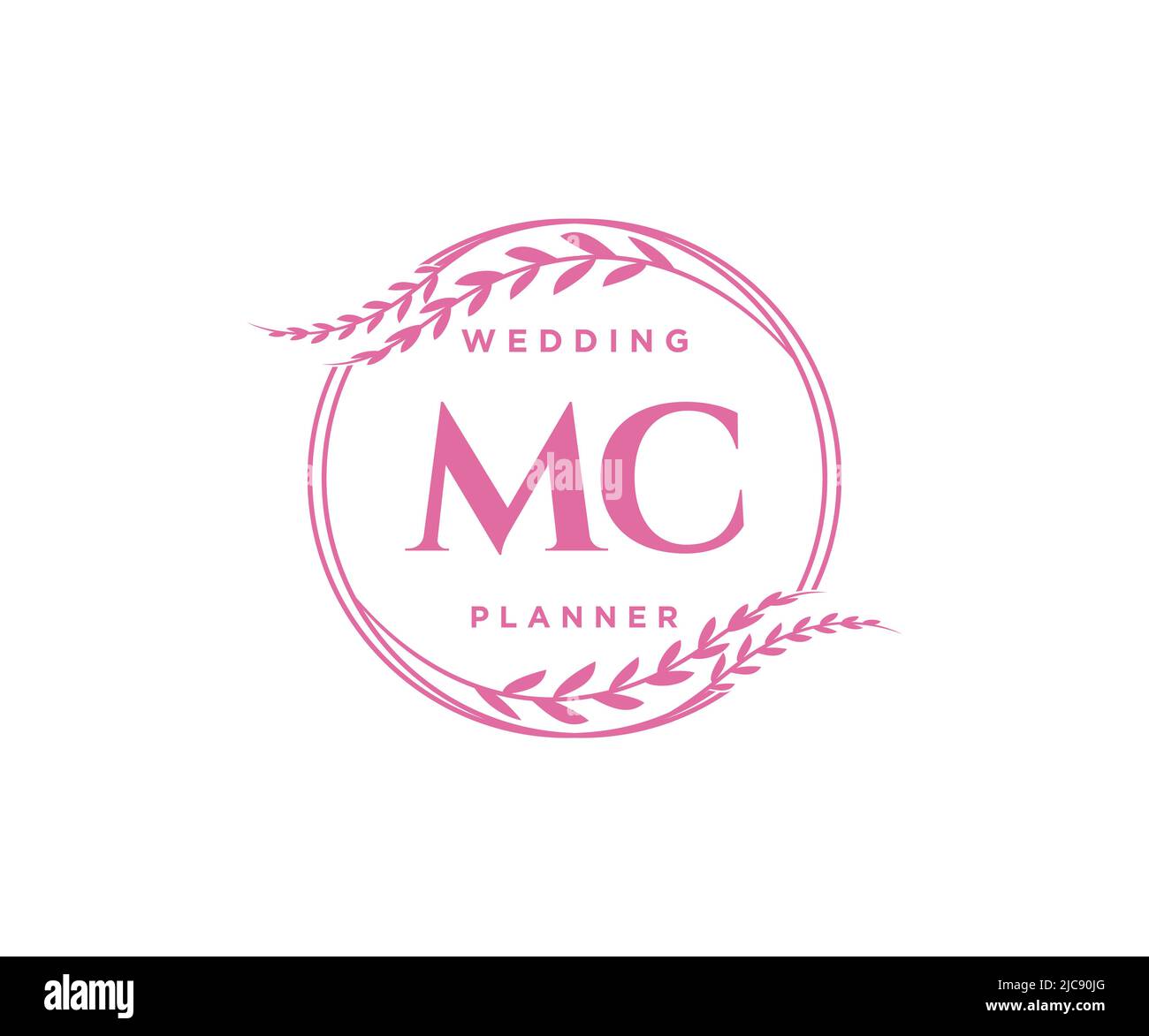 MC Initials Letter Hochzeit Monogram Logos Kollektion, handgezeichnete moderne minimalistische und florale Vorlagen für Einladungskarten, Save the Date, elegant Stock Vektor