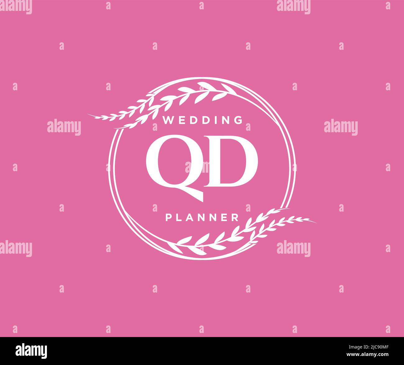 QD Initials Letter Hochzeit Monogram Logos Kollektion, handgezeichnete moderne minimalistische und florale Vorlagen für Einladungskarten, Save the Date, elegant Stock Vektor