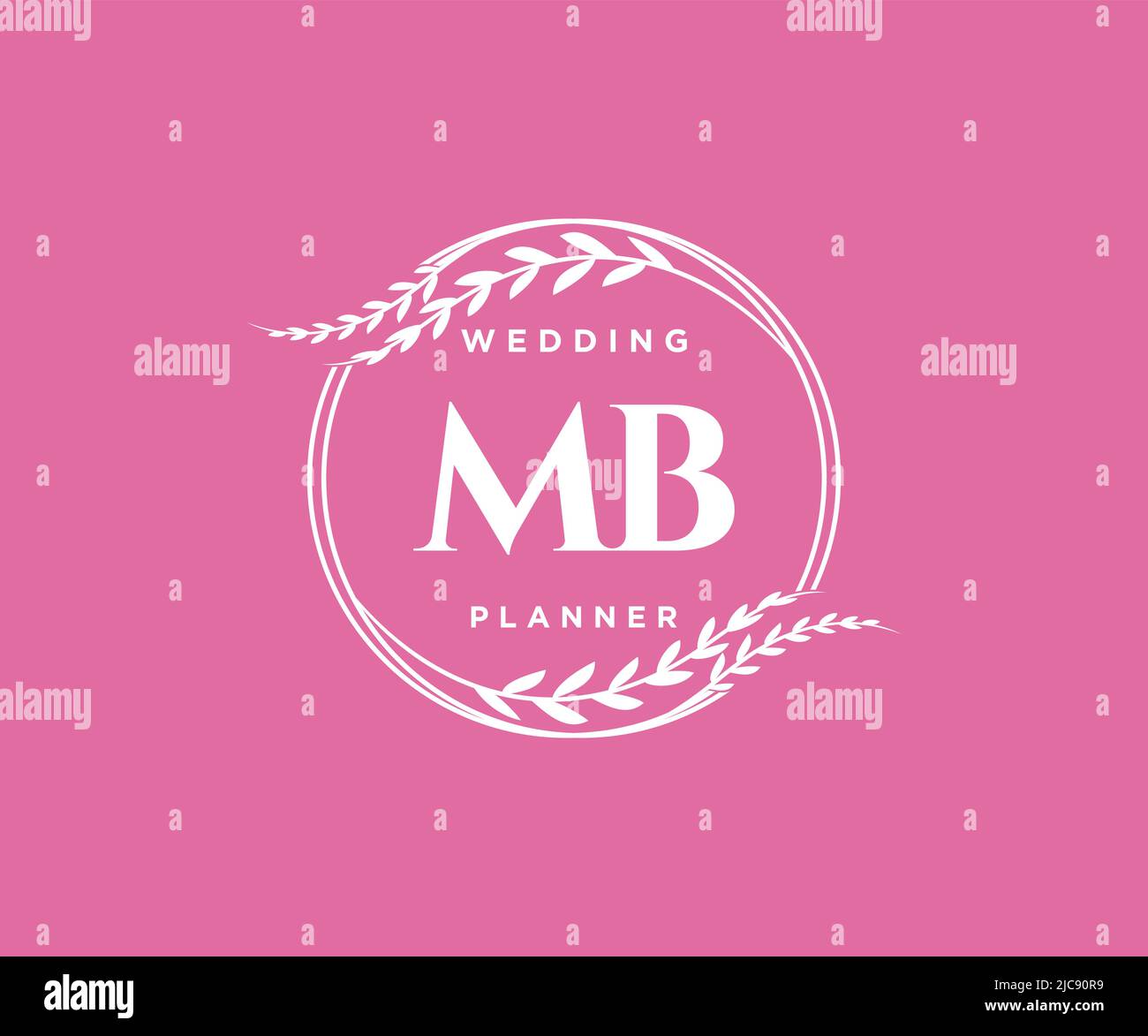 MB Initials Letter Hochzeitslogos Kollektion, handgezeichnete moderne minimalistische und florale Vorlagen für Einladungskarten, Save the Date, elegant Stock Vektor