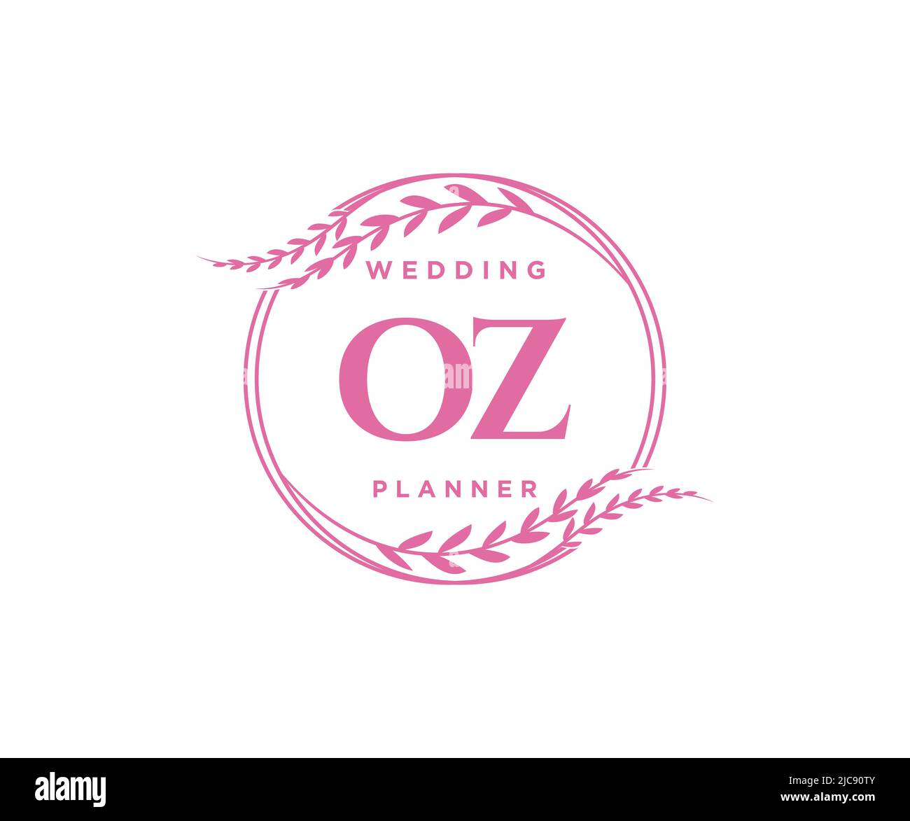 OZ Initials Letter Hochzeit Monogram Logos Kollektion, handgezeichnete moderne minimalistische und florale Vorlagen für Einladungskarten, Save the Date, elegant Stock Vektor