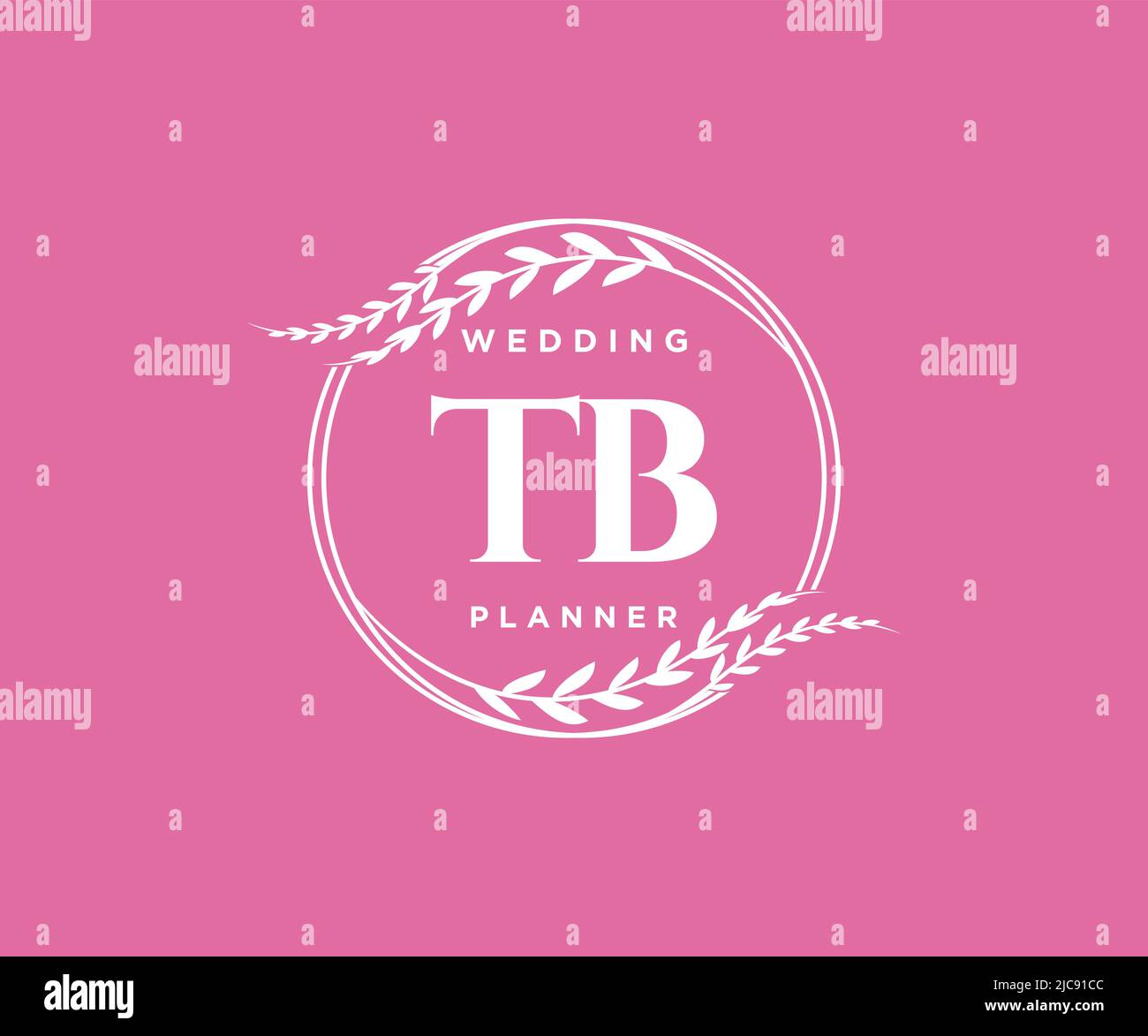 TB Initials Letter Hochzeitslogos-Kollektion, handgezeichnete, moderne, minimalistische und florale Vorlagen für Einladungskarten, Save the Date, elegant Stock Vektor