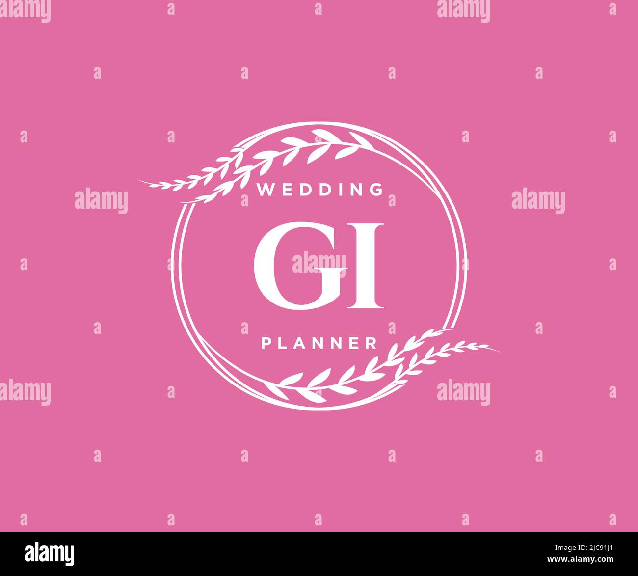 GI Initials Letter Hochzeit Monogram Logos Kollektion, handgezeichnete moderne minimalistische und florale Vorlagen für Einladungskarten, Save the Date, elegant Stock Vektor