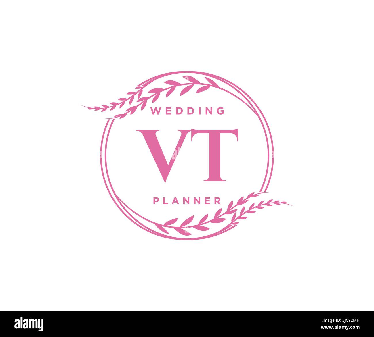 VT Initials Letter Hochzeit Monogram Logos Kollektion, handgezeichnete moderne minimalistische und florale Vorlagen für Einladungskarten, Save the Date, elegant Stock Vektor