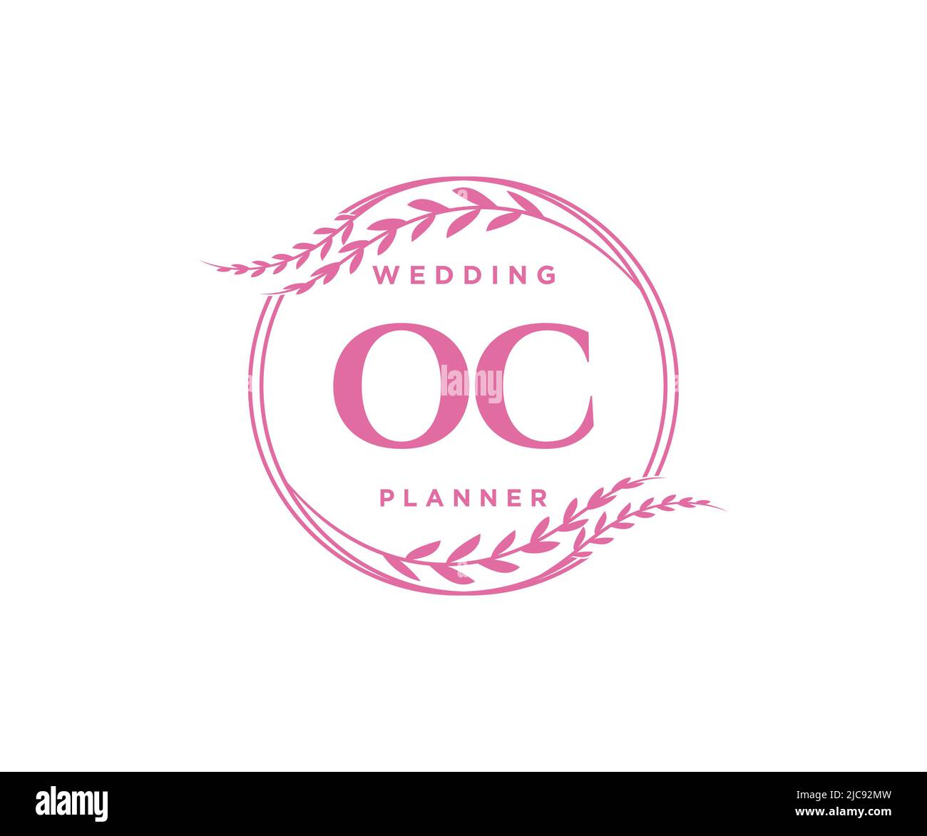 OC Initials Letter Hochzeit Monogram Logos Kollektion, handgezeichnete moderne minimalistische und florale Vorlagen für Einladungskarten, Save the Date, elegant Stock Vektor