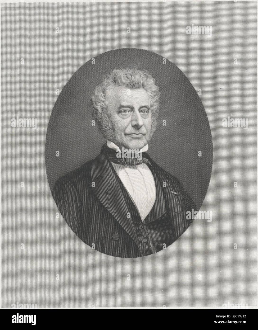 Porträt des Pastors Ferdinand Jacob Domela Nieuwenhuis, Druckerei: Dirk Jurriaan Sluyter, (auf Objekt erwähnt), Amsterdam, 1840 - 1886, Papier, Stahlgravur, Radierung, H 316 mm, B 228 mm Stockfoto