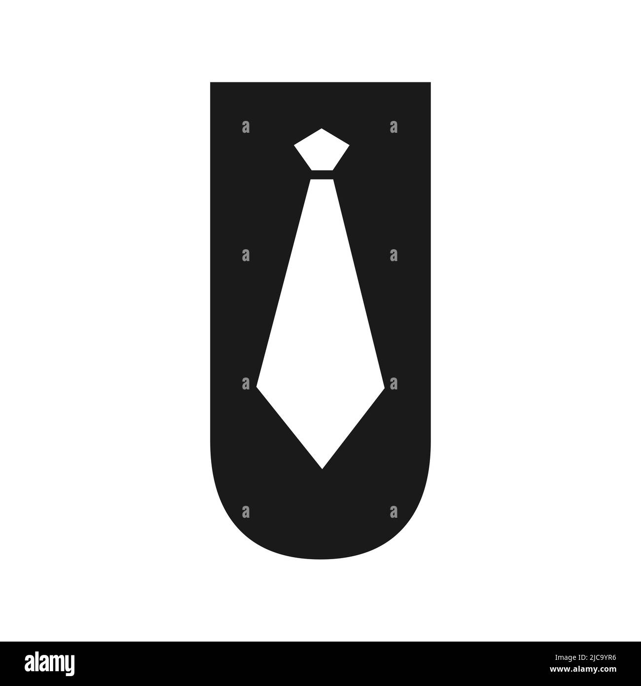 U-Krawatte Buchstabe Vektor Logo Design. Vorlage für Geschäftslogo mit U-Suit-Design Stock Vektor