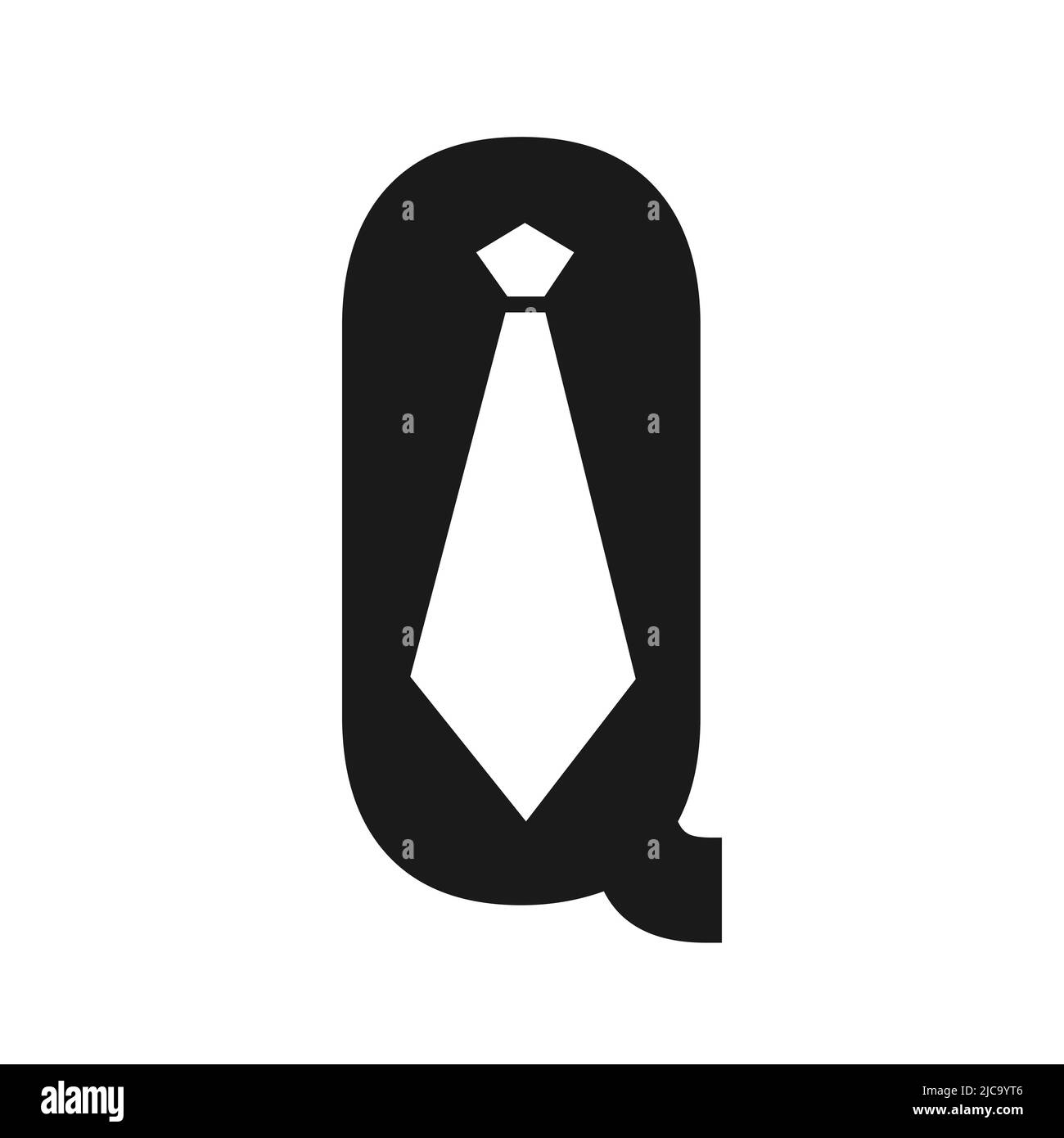 Q Krawatte Buchstabe Vektor Logo Design. Letter Q Suit Design Business Logo Vorlage Stock Vektor