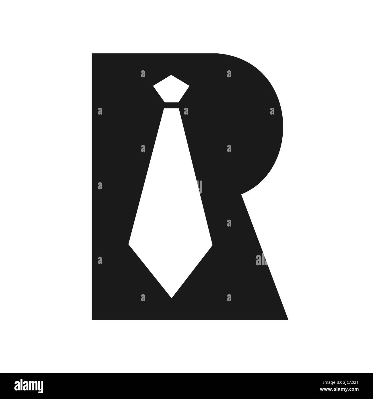 R Krawatte Buchstabe Vektor Logo Design. Vorlage für das Logo des Letter R Suit Design Stock Vektor