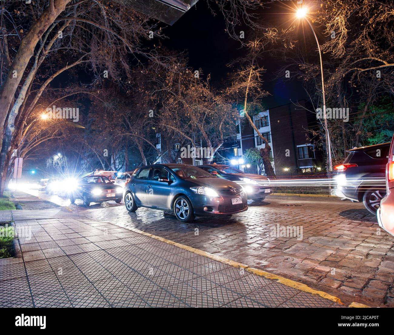Straße in der Gemeinde Providencia, Santiago, Chile Stockfoto