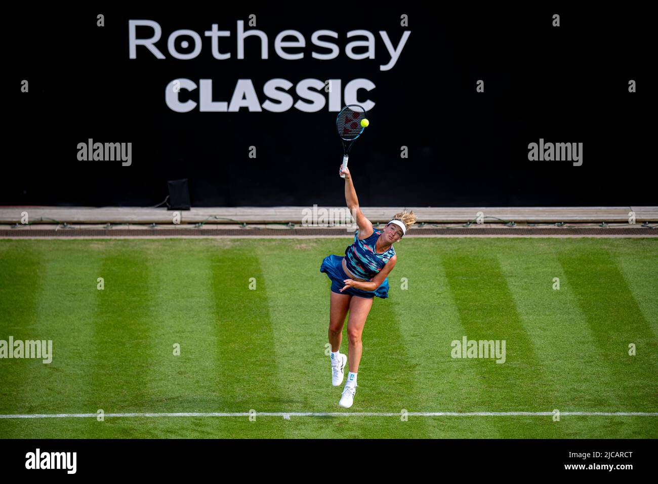 Birmingham, GROSSBRITANNIEN. Juni 11, 2022. Coco Vandewighe von den USA va Oliva Gadecki von Australien Emily Appleton von Großbritannien während des Qualifikationsspiel am ersten Tag des Rothesay Classic Birmingham 2022 im Edgbaston Priory Club am Samstag, 11. Juni 2022 in Birmingham ENGLAND. Kredit: Taka G Wu/Alamy Live Nachrichten Stockfoto