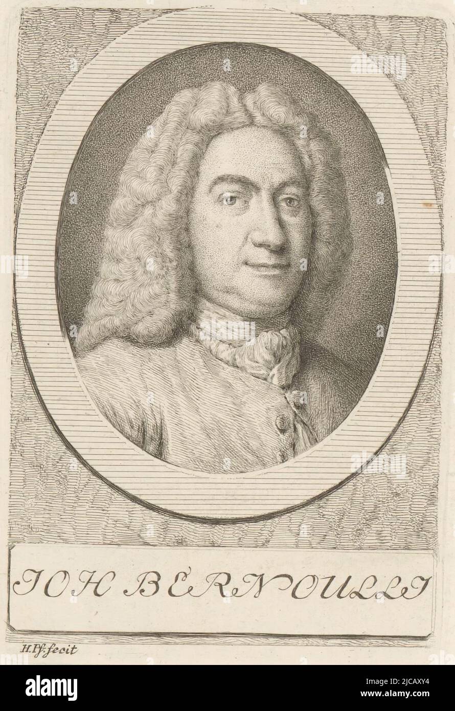 Porträt von Johann Bernoulli I, Druckerei: Heinrich Pfenninger, 1759 - 1815, Papier, Radierung, H 124 mm - B 82 mm Stockfoto