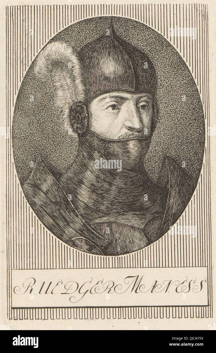 Porträt von Manesse R, Druckerei: Heinrich Pfenninger, (zugeschrieben), 1759 - 1815, Papier, Radierung, H 126 mm - B 81 mm Stockfoto