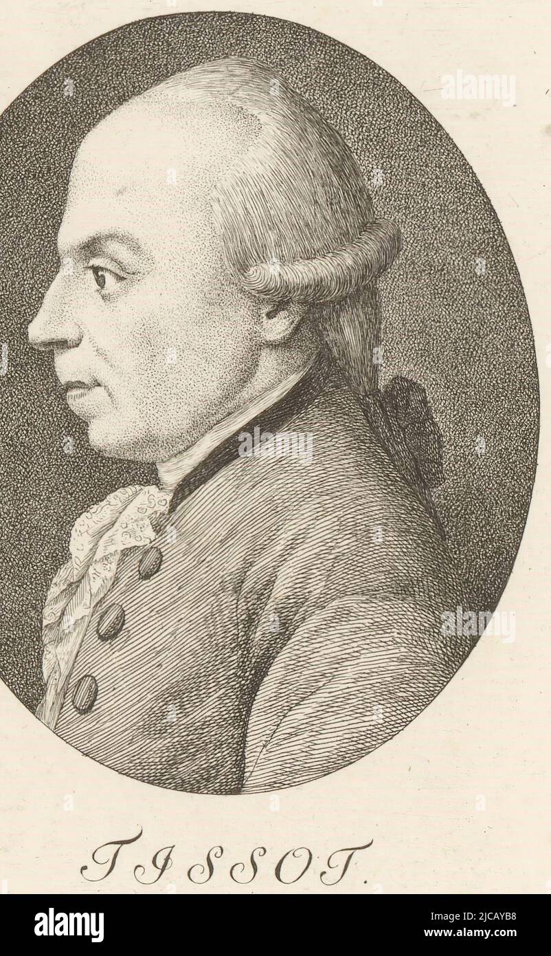 Porträt von Simon Auguste Andr, Druckerei: Heinrich Pfenninger, (zugeschrieben), 1759 - 1815, Papier, Radierung, H 127 mm - B 90 mm Stockfoto