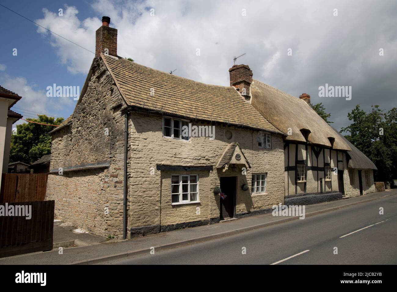 Old Cottages Middle Middleton Worcestershire Großbritannien Stockfoto