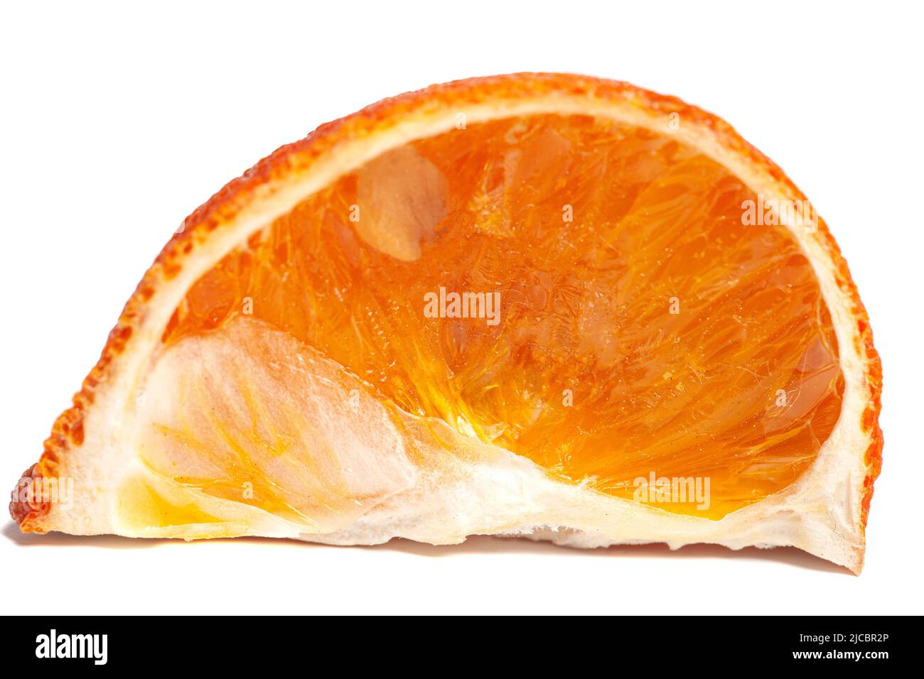 Getrocknete Mandarinen isoliert auf weißem Hintergrund Stockfoto