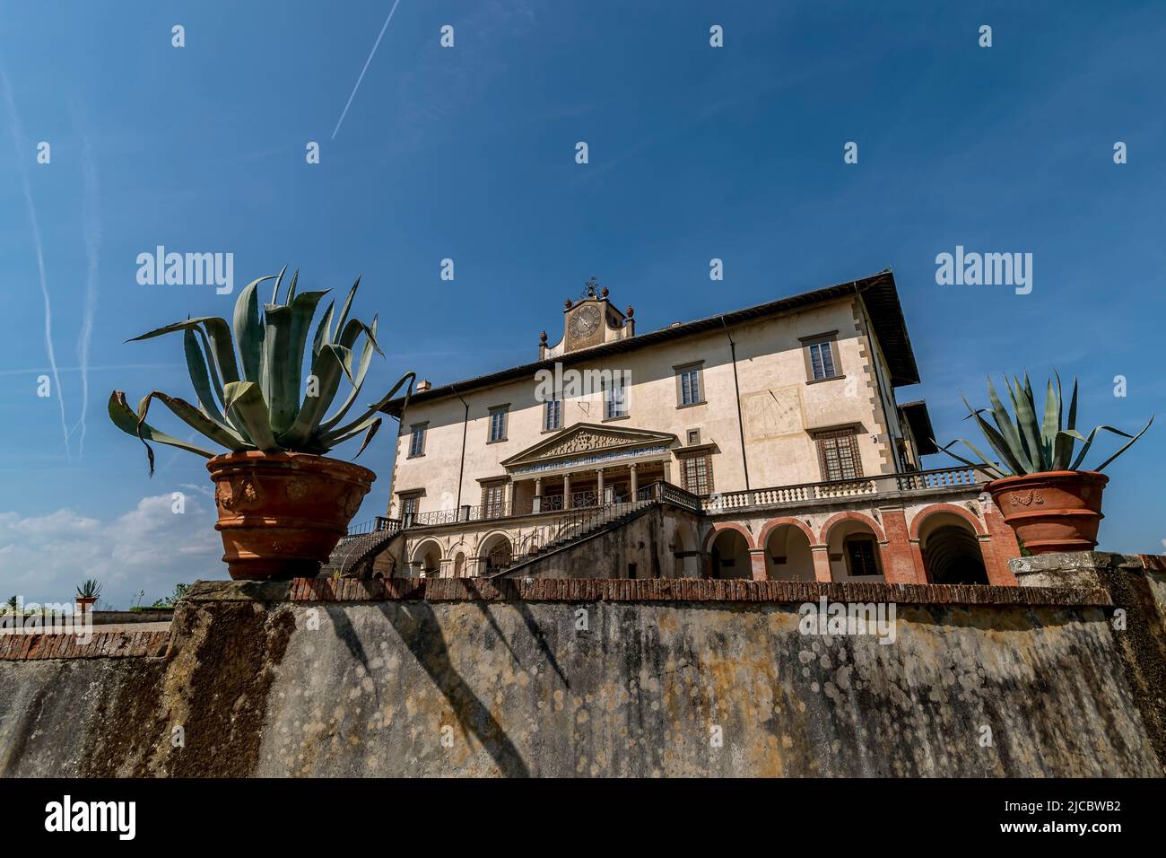 Die antike Medici-Villa von Poggio a Caiano, Prato, Italien Stockfoto