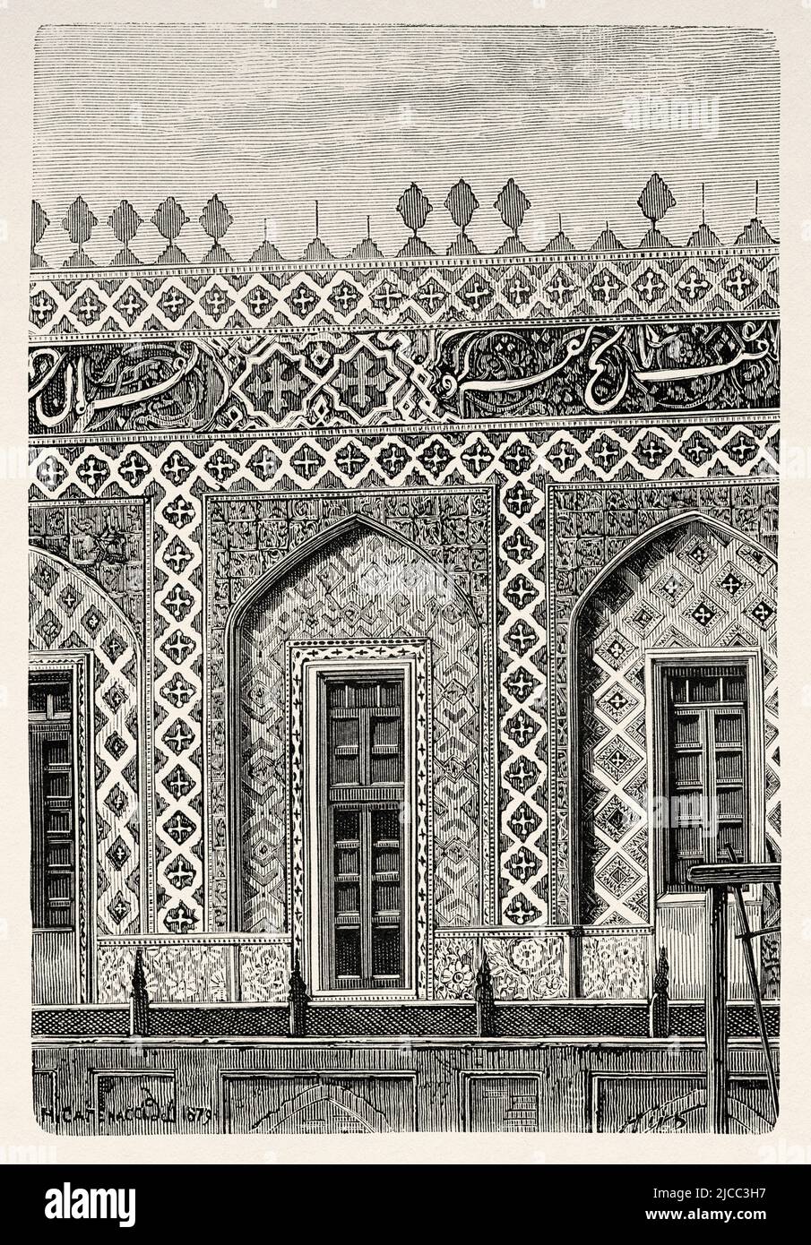 Khudayar Khan Palace, Kokand, Fergana Region. Usbekistan, Zentralasien. Von Orenburg nach Samarkand 1876-1878 von Madame Marie Ujfalvy-Bourdon, Le Tour du Monde 1879 Stockfoto