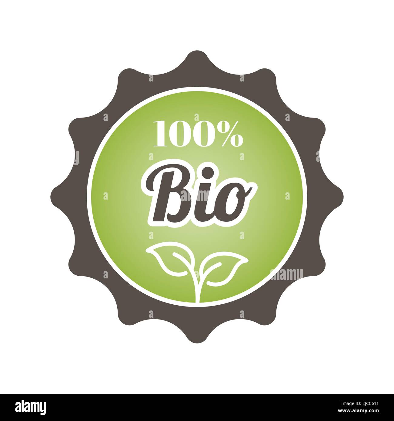 100% Bio bunte Vektor-Label. Produktstempel, Aufkleber oder Abzeichen. Stock Vektor