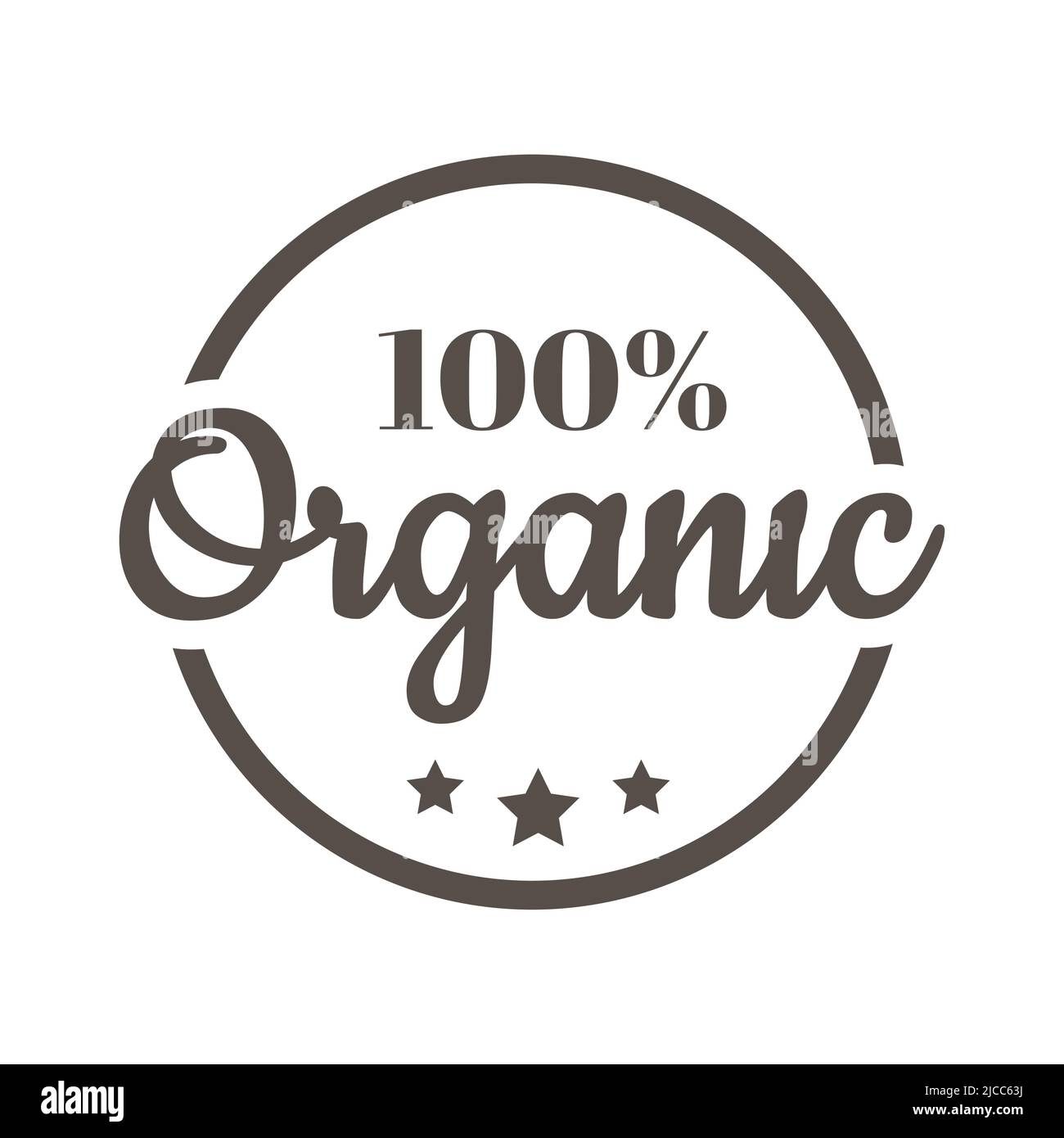 100 % organisches schwarzes Vektoretikett. Produktstempel, Aufkleber oder Abzeichen. Stock Vektor