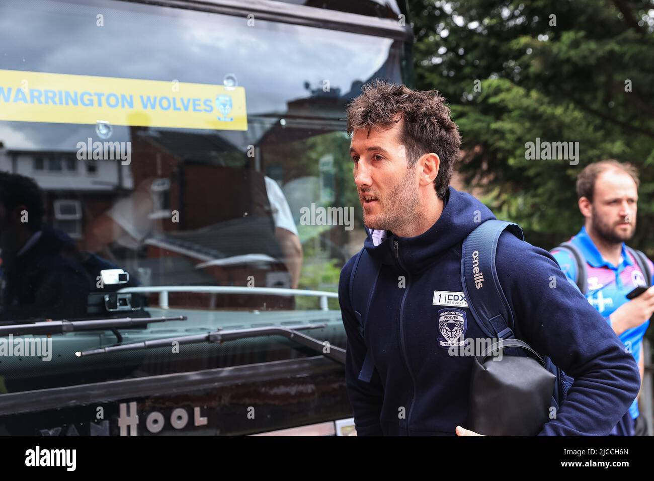 Stefan Ratchford #1 von Warrington Wolves kommt im Be Well Support Stadium an Stockfoto