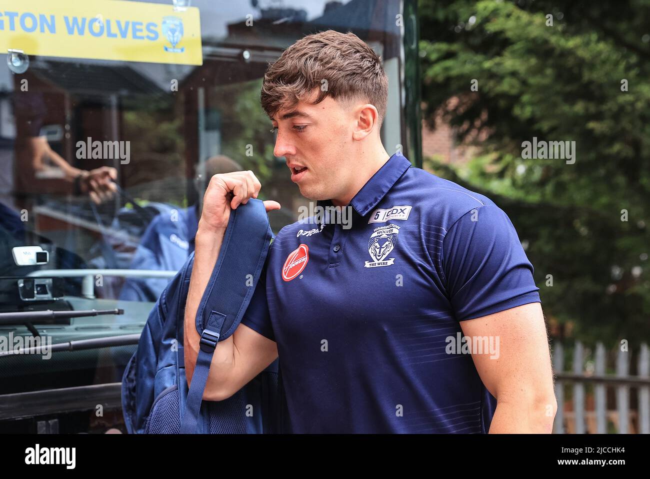 Matty Ashton #5 von Warrington Wolves kommt im Be Well Support Stadium an Stockfoto