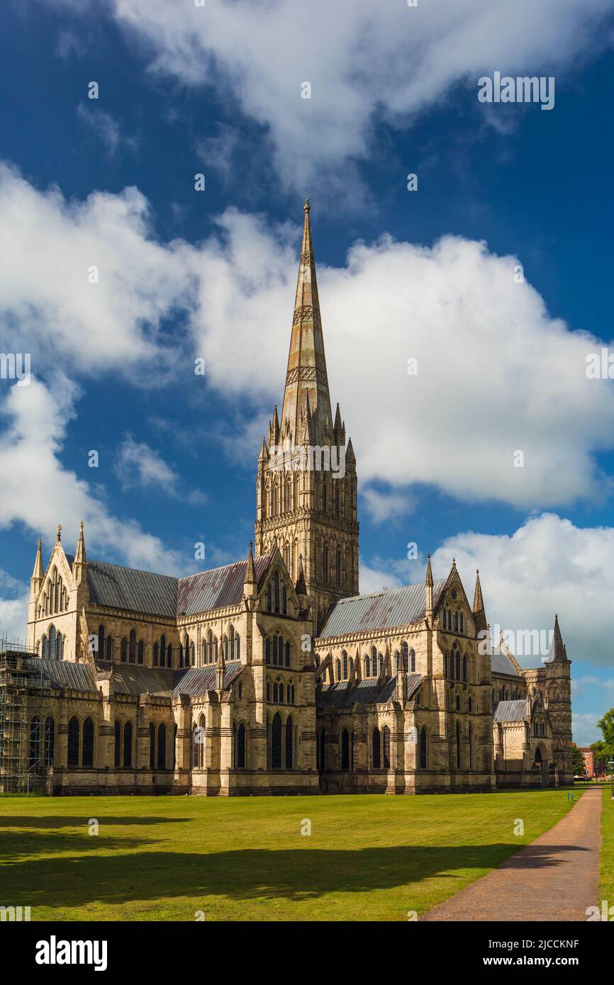 Salisbury Cathedral, Wiltshire, England, Großbritannien. Stockfoto