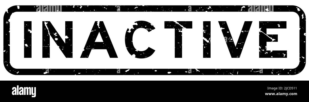 Grunge schwarz inaktive Wort quadratische Gummidichtung Stempel auf weißem Hintergrund Stock Vektor