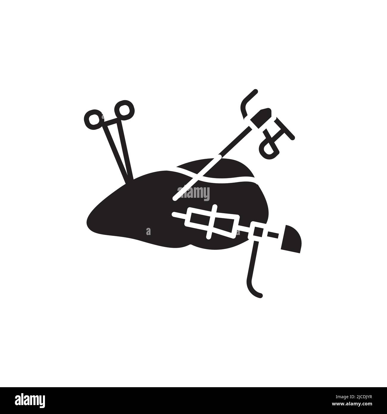 Symbol für die Farblinie der chirurgischen Lunge. Isoliertes Vektorelement. Skizzieren Sie das Piktogramm für Webseite, mobile App, Promo Stock Vektor