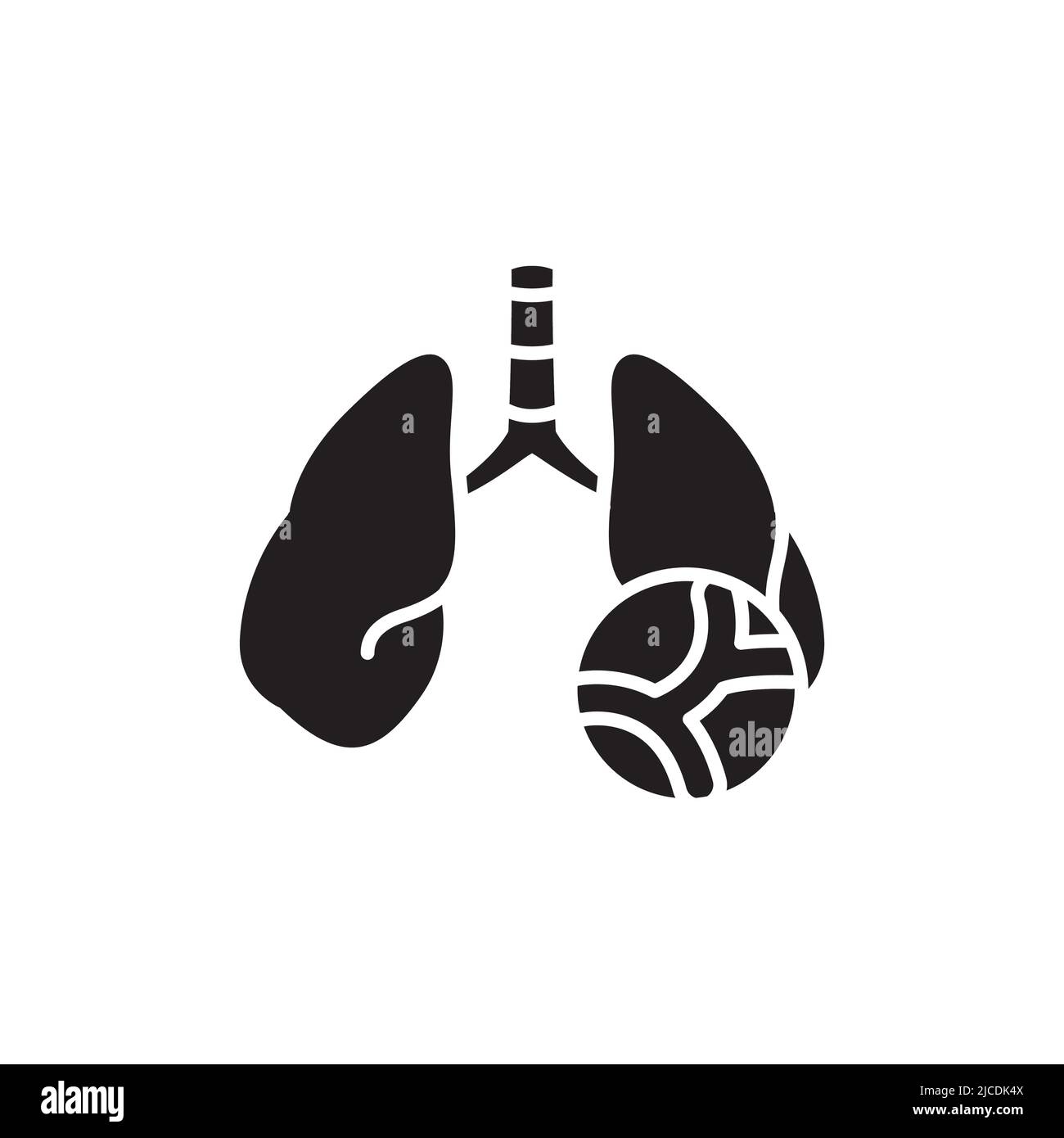 Symbol für die Farblinie der pulmonalen Hypertonie. Isoliertes Vektorelement. Skizzieren Sie das Piktogramm für Webseite, mobile App, Promo Stock Vektor