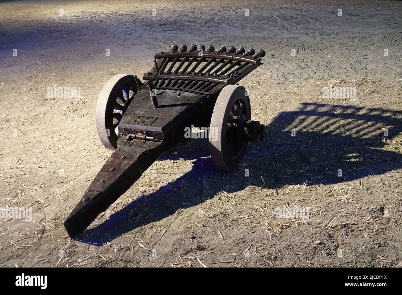 Eine Renaissance-Kanone originalgetreue Rekonstruktion von Leonardo da Vincis Maschinengewehr Stockfoto