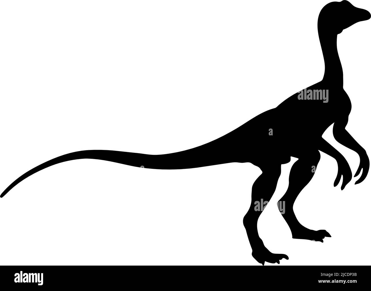 Dinosaurier der Jurassic Periode. Silhouetten verschiedener Dinosaurier. Vektordinosaurier. Stock Vektor