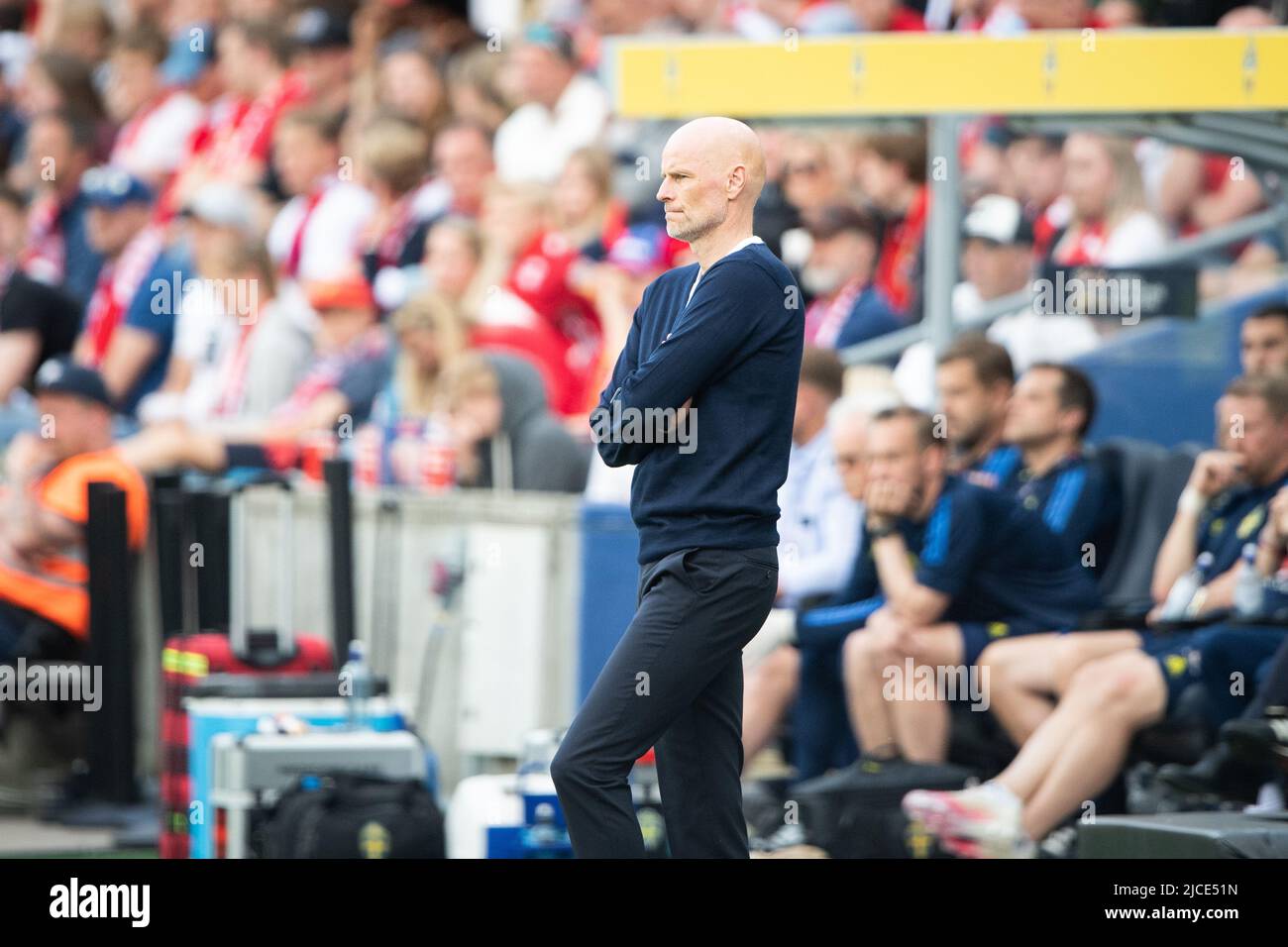 Oslo, Norwegen. 12.. Juni 2022. Cheftrainer Staale Solbakken aus Norwegen beim Spiel der UEFA Nations League zwischen Norwegen und Schweden im Ullevaal Stadion in Oslo. (Foto: Gonzales Photo/Alamy Live News Stockfoto