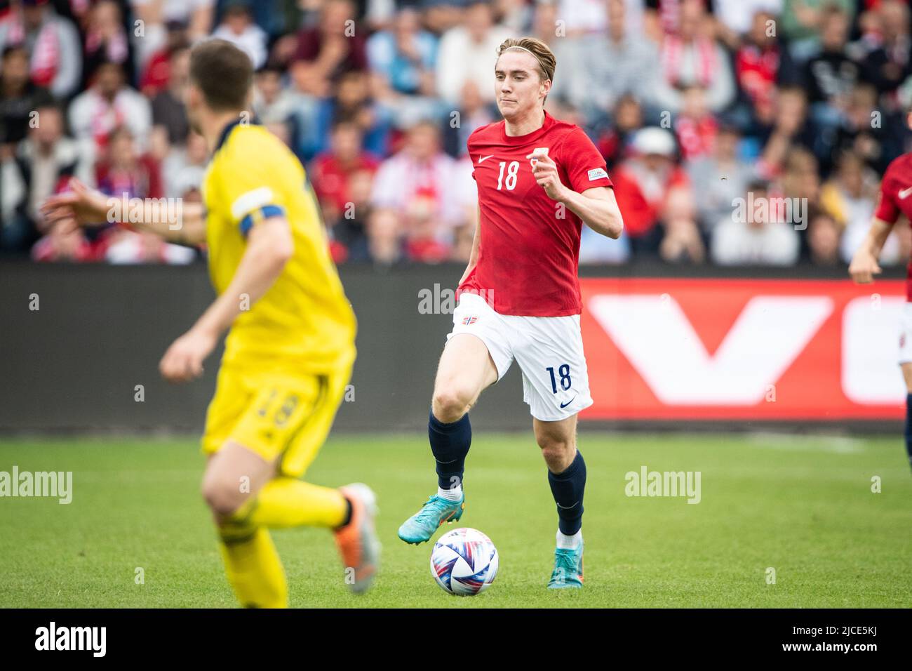 Oslo, Norwegen. 12.. Juni 2022. Kristian Thorstvedt (18) aus Norwegen beim Spiel der UEFA Nations League zwischen Norwegen und Schweden im Ullevaal Stadion in Oslo. (Foto: Gonzales Photo/Alamy Live News Stockfoto