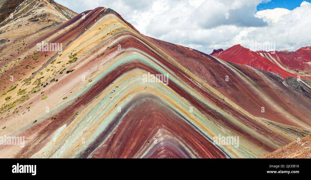 Rainbow Mountains oder Vinicunca Montana de Siete Colores, Cuzco Region in Peru, peruanische Anden Stockfoto