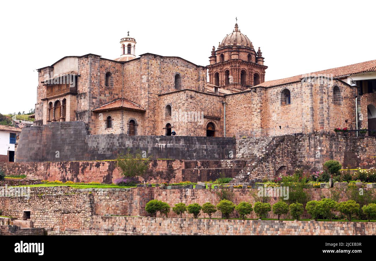 Qoricancha oder Qurikancha, Iglesia de santo domingo, Cusco oder Cuzco Stadt, Peru Stockfoto