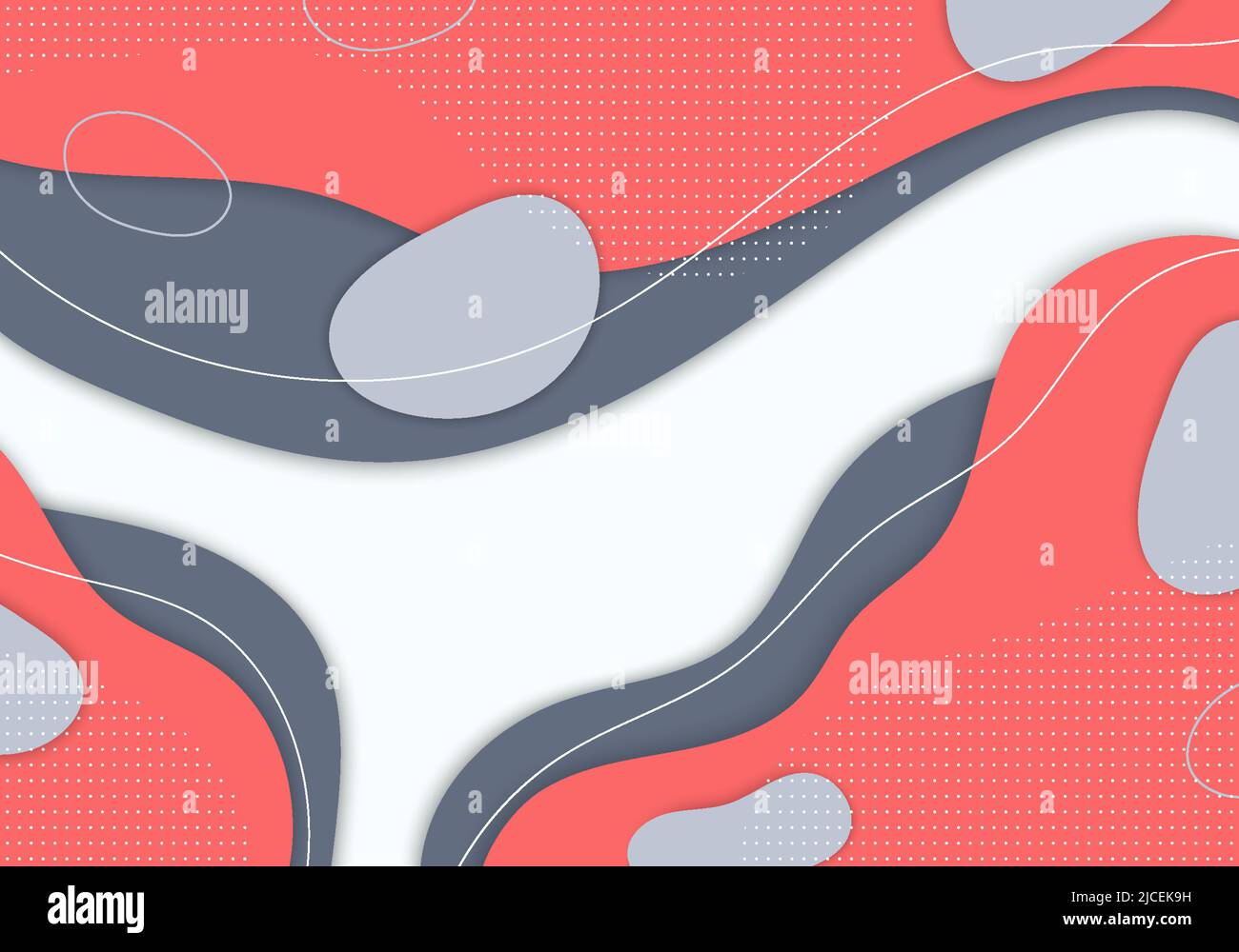 Abstraktes Doodle-Design dekoratives Kunstwerk mit frei geformten Stil. Überlappender minimaler Vorlagenhintergrund. Vektor Stock Vektor